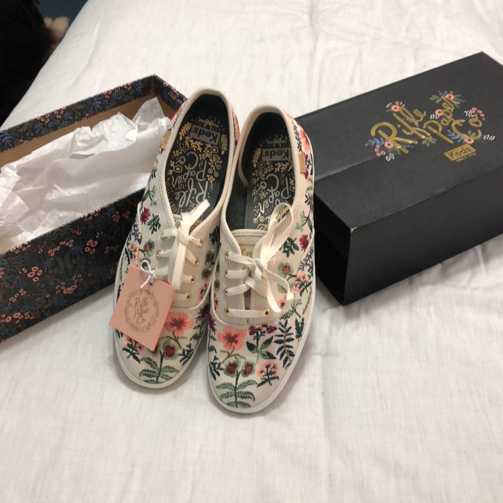 Rifle Paper Co Herb Garden Embroidered Floral Keds